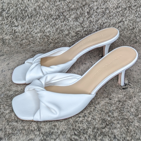 Veronica Beard Melli Twist Leather Sandal White Women's 7.5 - Picture 5 of 13